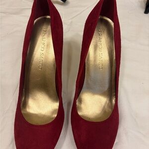 Franco Sarto Bold Red Suede Heels